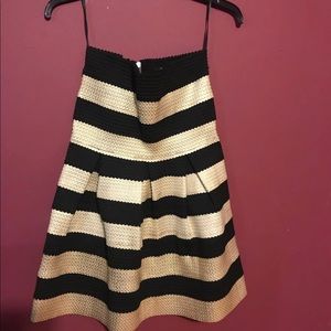 Strapless Gold and Black Dress